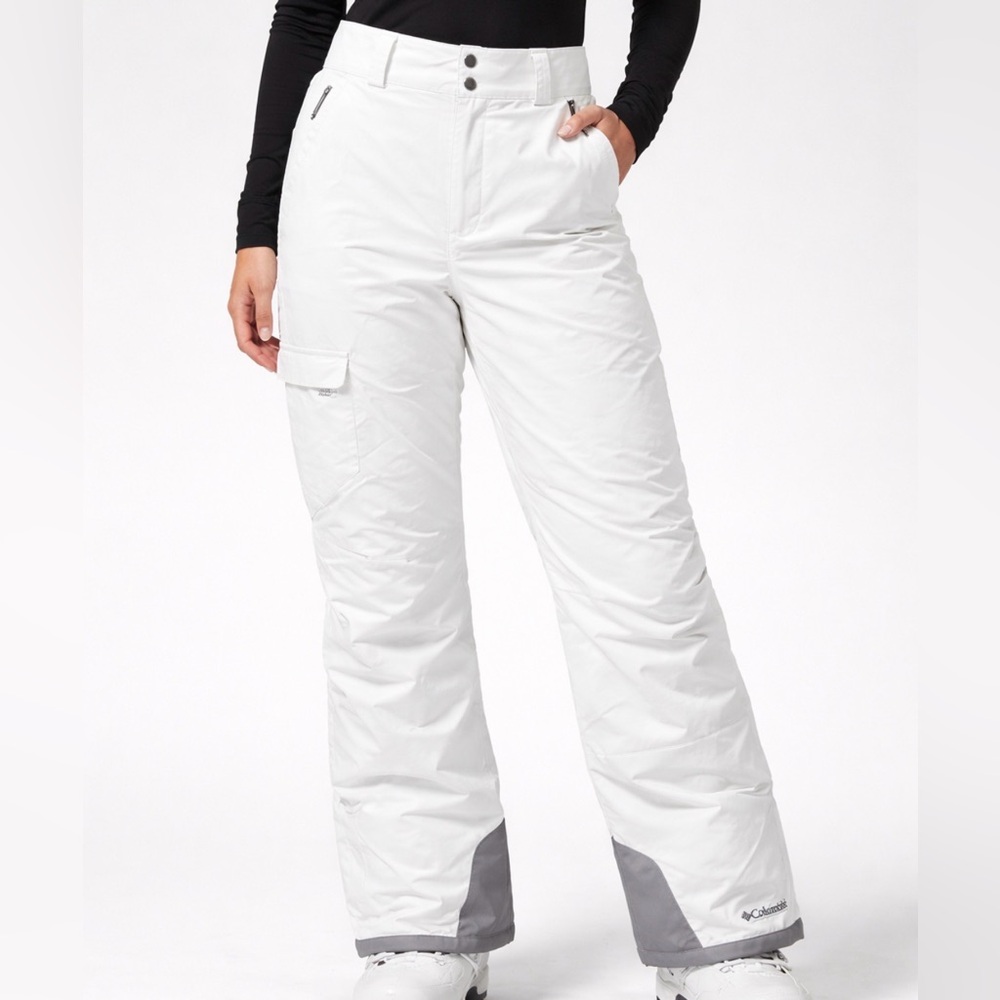 Columbia Bugaboo Omni-Tech Snow Ski Pants White Youth XL 18 Insulated(C38)✨